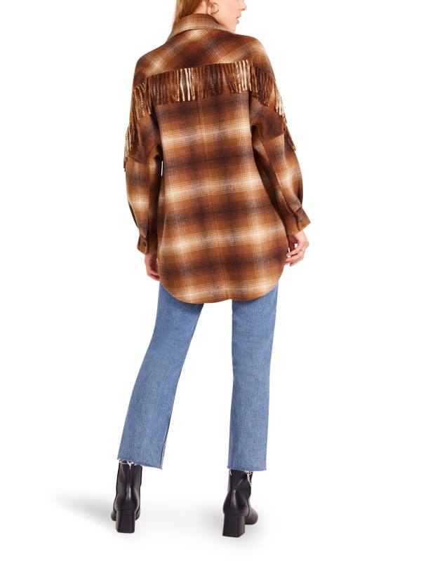 Steve Madden Fringe With Benefits Women's Coats Brown | SM-167NR