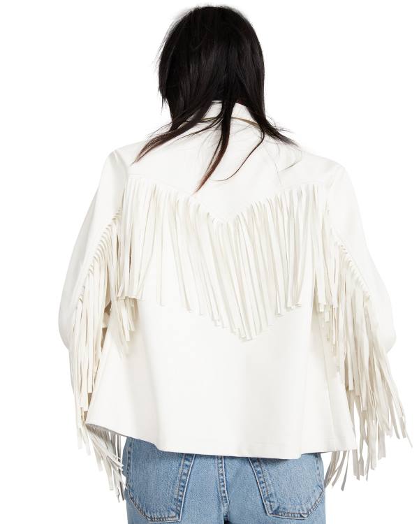 Steve Madden Fringe Women's Jackets White | SM-872RF