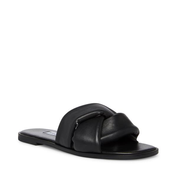 Steve Madden Georgina Leather Women's Sandals Black | SM-604AQ