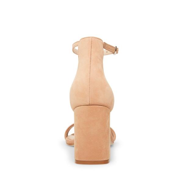 Steve Madden Gracelynn Camel Nubuck Women's Heels Brown | SM-483YU