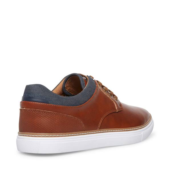 Steve Madden Gully Tan Leather Men's Sneakers Brown | SM-018ZQ