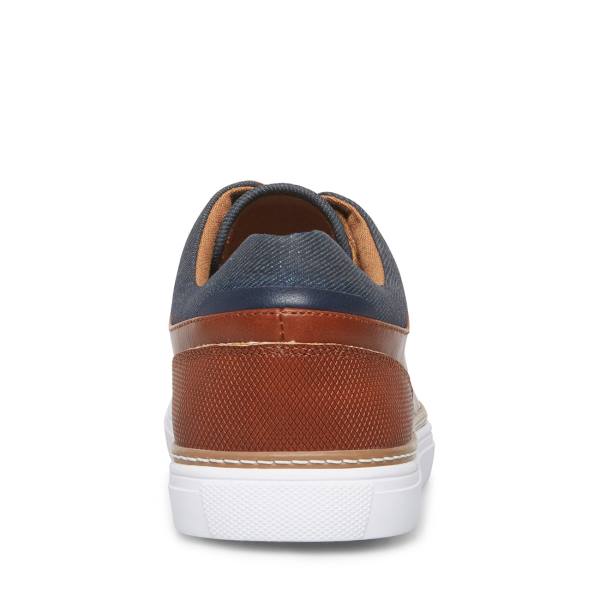 Steve Madden Gully Tan Leather Men's Sneakers Brown | SM-018ZQ