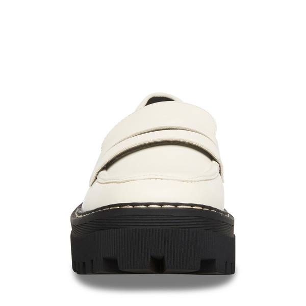 Steve Madden Haazel Ivory Women's Loafers White | SM-536FR