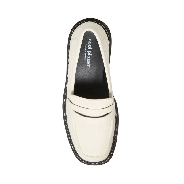 Steve Madden Haazel Ivory Women's Loafers White | SM-536FR