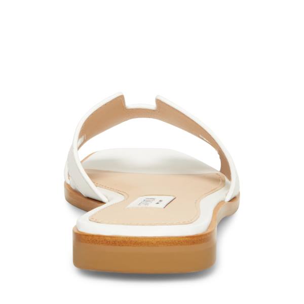 Steve Madden Hadyn Leather Women's Sandals White | SM-817GX