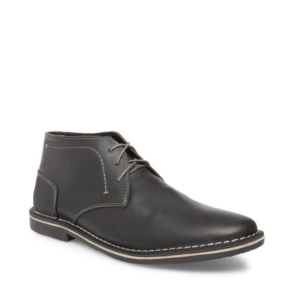 Steve Madden Harken Leather Men's Boots Black | SM-958LQ