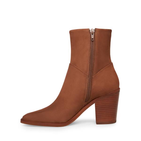 Steve Madden Harmen Nubuck Women's Booties Brown | SM-068JI