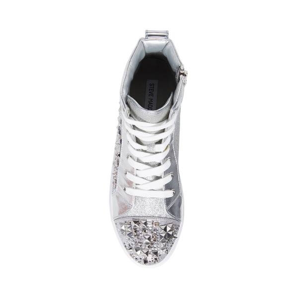 Steve Madden Headlines Men's Sneakers Silver | SM-064LZ