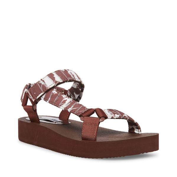 Steve Madden Henley Tan Women's Sandals Brown / Brown | SM-924FM