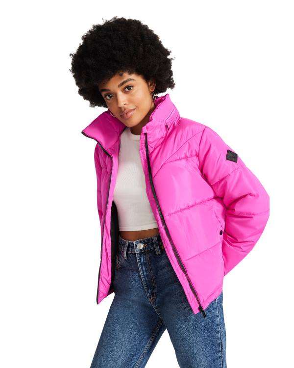 Steve Madden Hot Puffer Women's Jackets Pink | SM-943YH