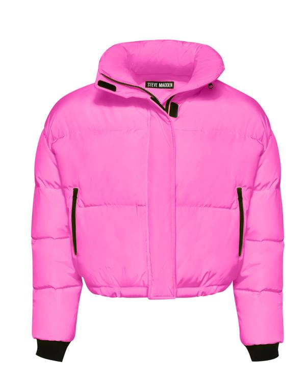 Steve Madden Hot Puffer Women's Jackets Pink | SM-943YH