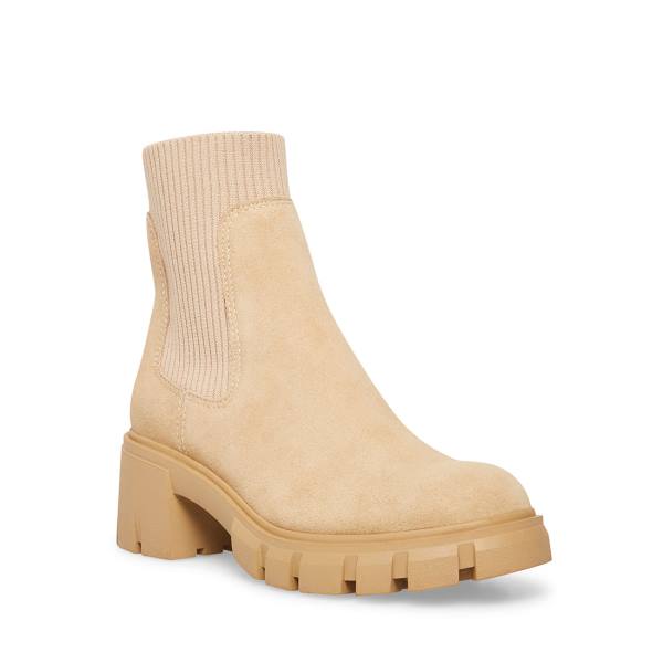 Steve Madden Hutch Sand Suede Women's Booties Brown | SM-784QG