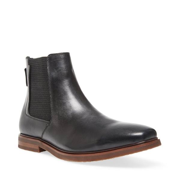 Steve Madden Informor Leather Men's Boots Black | SM-572QR