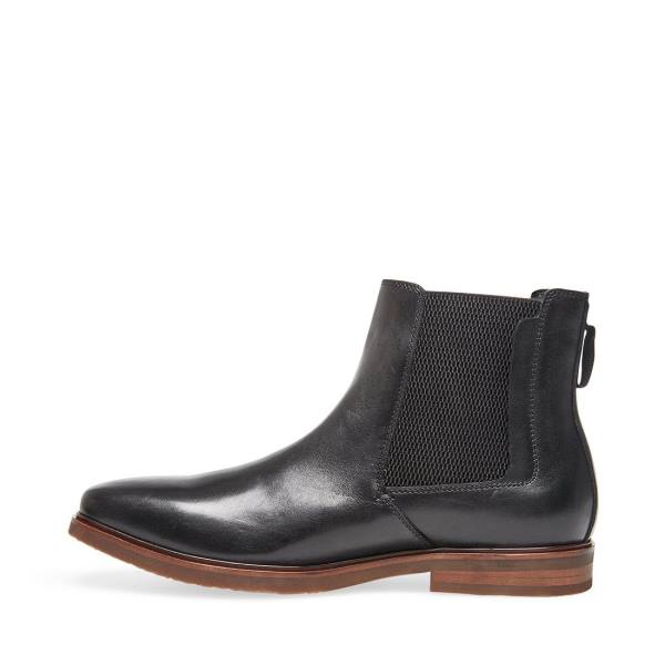 Steve Madden Informor Leather Men's Boots Black | SM-572QR