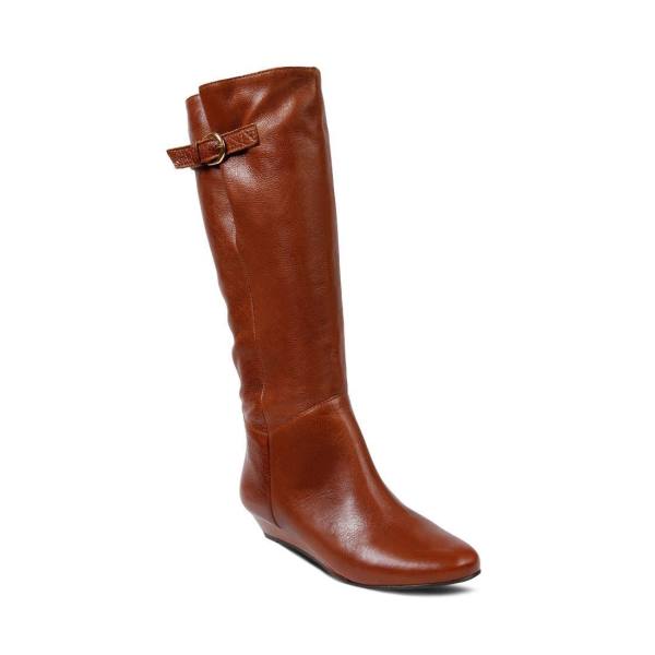 Steve Madden Intyce Cognac Leather Women's Boots Brown | SM-842GF