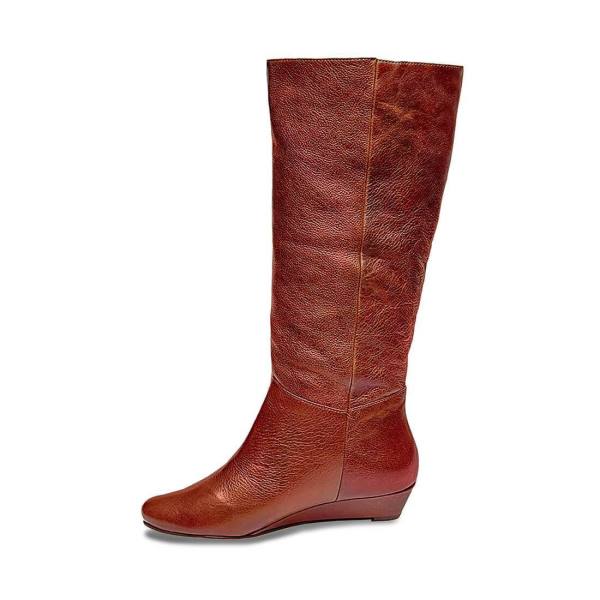 Steve Madden Intyce Cognac Leather Women's Boots Brown | SM-842GF