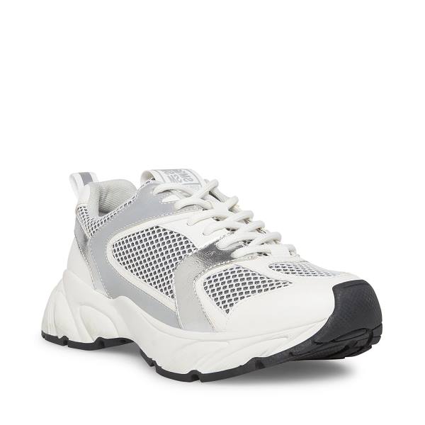 Steve Madden Issac Women's Sneakers White Grey | SM-130IY