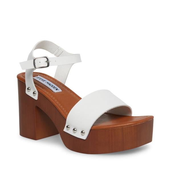 Steve Madden Ivy Women's Heels White | SM-418CQ