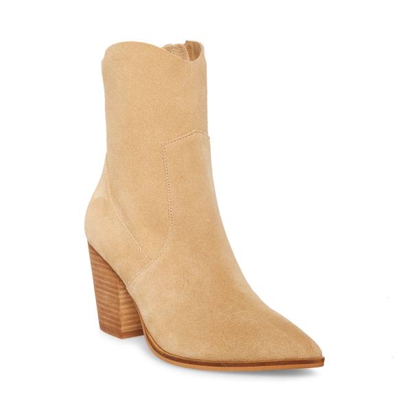 Steve Madden Janetta Sand Suede Women's Booties Brown | SM-791LB