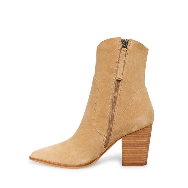 Steve Madden Janetta Sand Suede Women's Booties Brown | SM-791LB