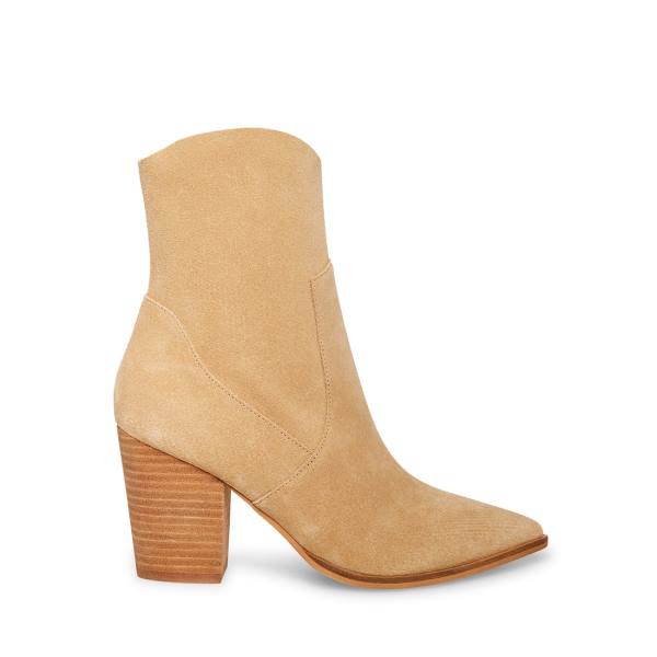 Steve Madden Janetta Sand Suede Women\'s Booties Brown | SM-791LB