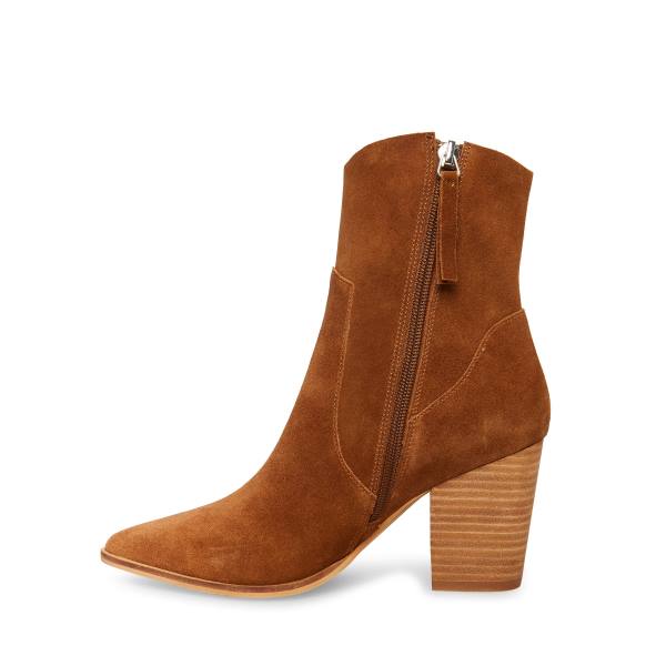 Steve Madden Janetta Suede Women's Booties Brown | SM-367FD