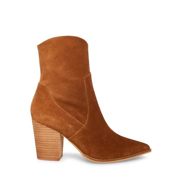 Steve Madden Janetta Suede Women\'s Booties Brown | SM-367FD