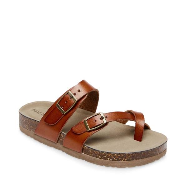 Steve Madden Jbeached Cognac Kids' Sandals Brown | SM-081BO