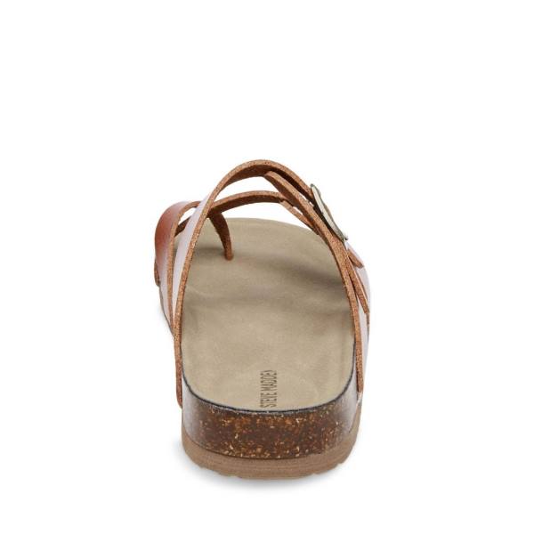 Steve Madden Jbeached Cognac Kids' Sandals Brown | SM-081BO