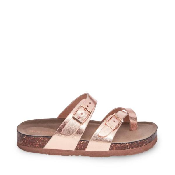 Steve Madden Jbeached Kids\' Sandals Rose Gold | SM-614BA