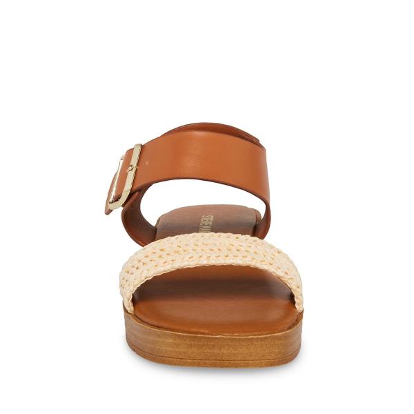 Steve Madden Jdestind Raffia Kids' Sandals Brown | SM-156DC