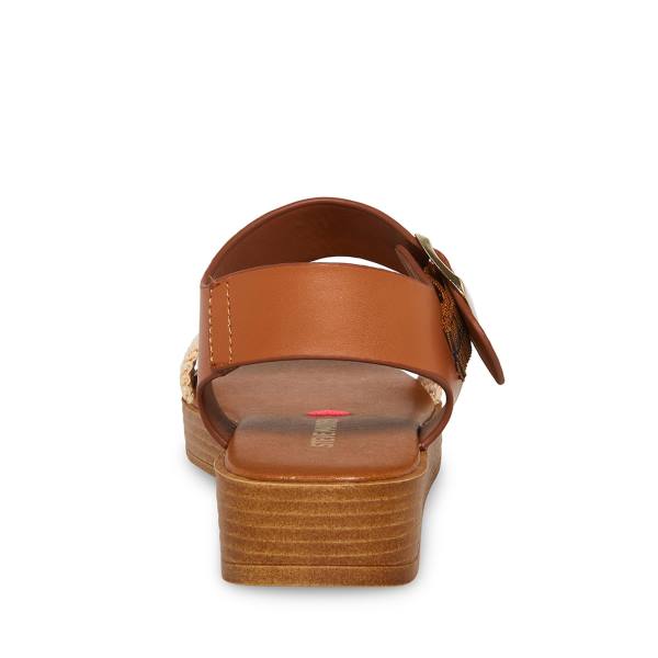 Steve Madden Jdestind Raffia Kids' Sandals Brown | SM-156DC