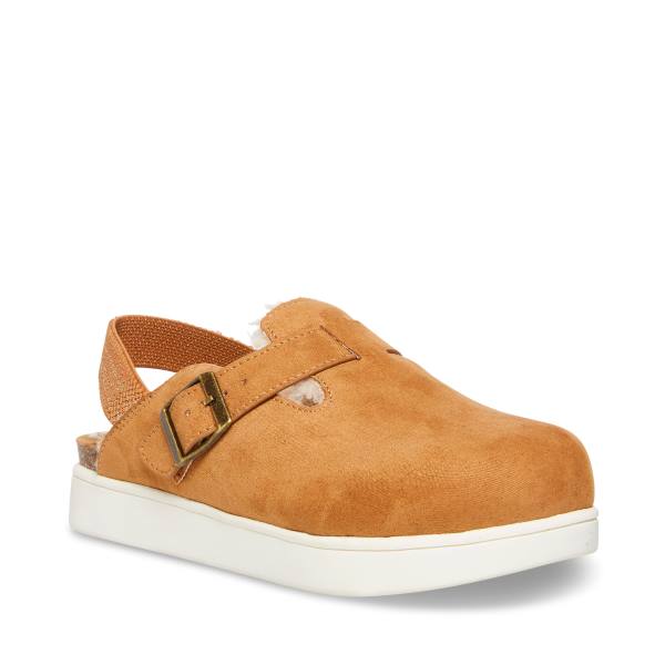 Steve Madden Jfade Tan Kids' Slippers Brown | SM-637KA