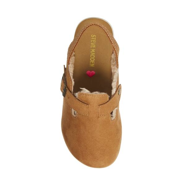 Steve Madden Jfade Tan Kids' Slippers Brown | SM-637KA