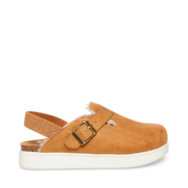 Steve Madden Jfade Tan Kids\' Slippers Brown | SM-637KA