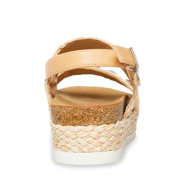 Steve Madden Jgemston Raffia Kids' Sandals Brown | SM-246XL