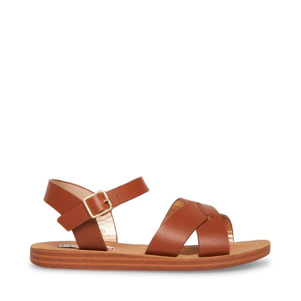 Steve Madden Jleague Cognac Kids\' Sandals Brown | SM-341XI