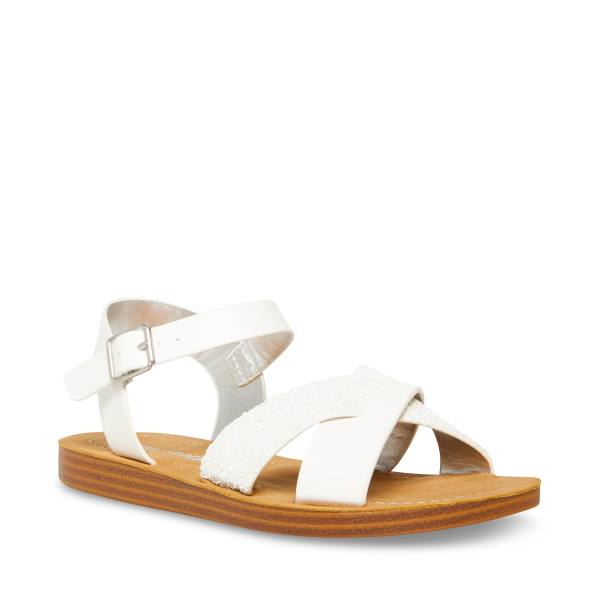 Steve Madden Jleague Kids' Sandals White | SM-679QU