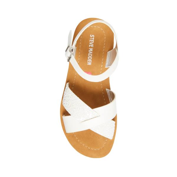 Steve Madden Jleague Kids' Sandals White | SM-679QU