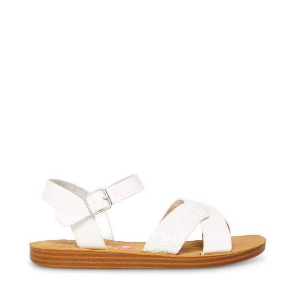 Steve Madden Jleague Kids\' Sandals White | SM-679QU