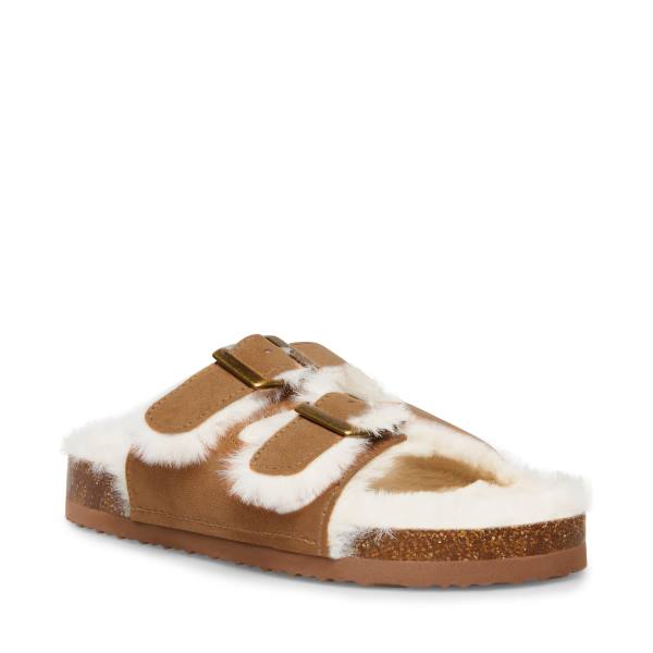 Steve Madden Jleena Cognac Kids' Slippers Brown | SM-206IP