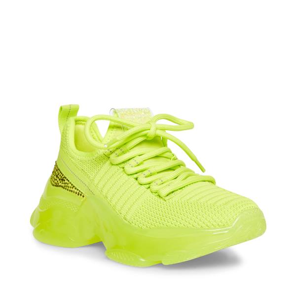 Steve Madden Jmaxima Neon Kids' Sneakers Yellow | SM-257EY