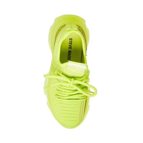 Steve Madden Jmaxima Neon Kids' Sneakers Yellow | SM-257EY