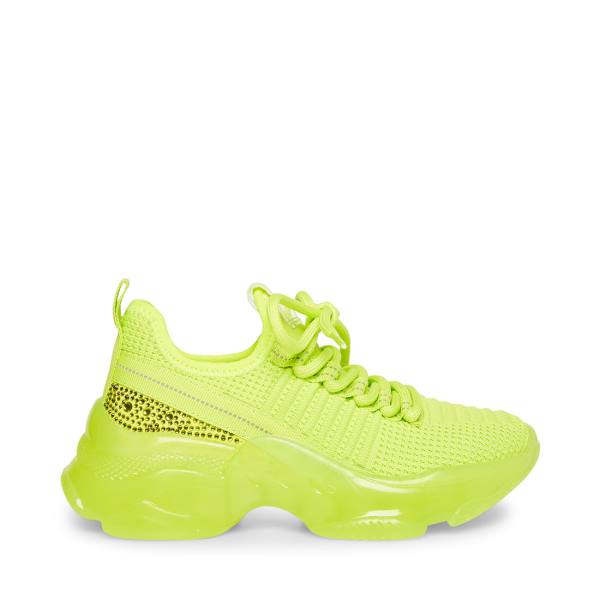 Steve Madden Jmaxima Neon Kids\' Sneakers Yellow | SM-257EY