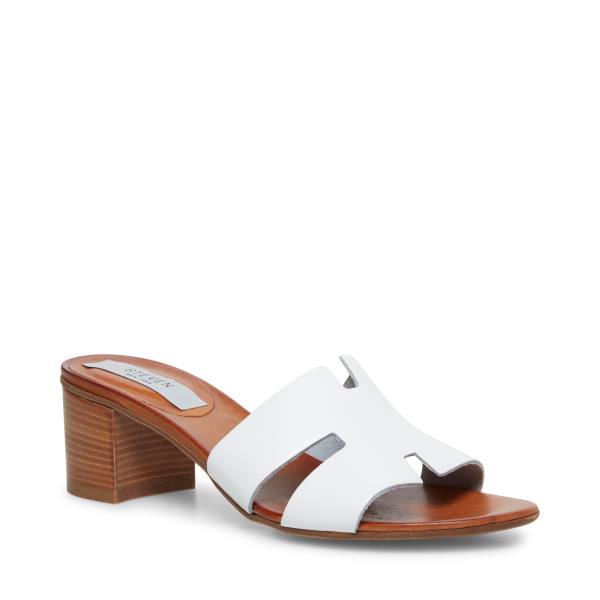 Steve Madden Joya Leather Women's Sandals White | SM-265XG