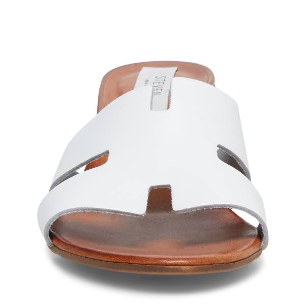 Steve Madden Joya Leather Women's Sandals White | SM-265XG