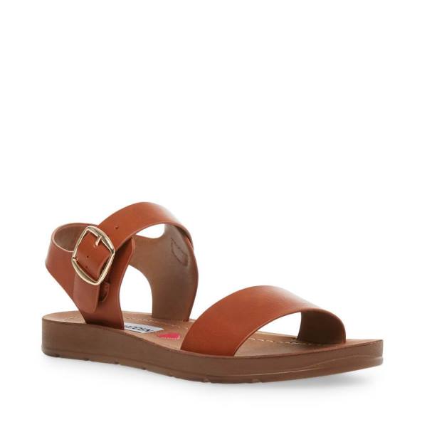 Steve Madden Jprobler Cognac Kids' Sandals Brown | SM-031XE