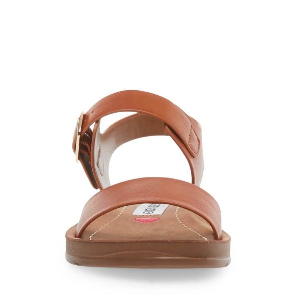 Steve Madden Jprobler Cognac Kids' Sandals Brown | SM-031XE