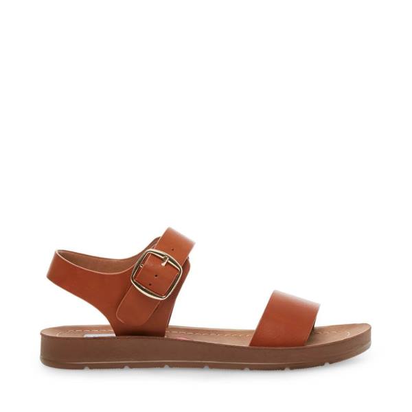 Steve Madden Jprobler Cognac Kids\' Sandals Brown | SM-031XE