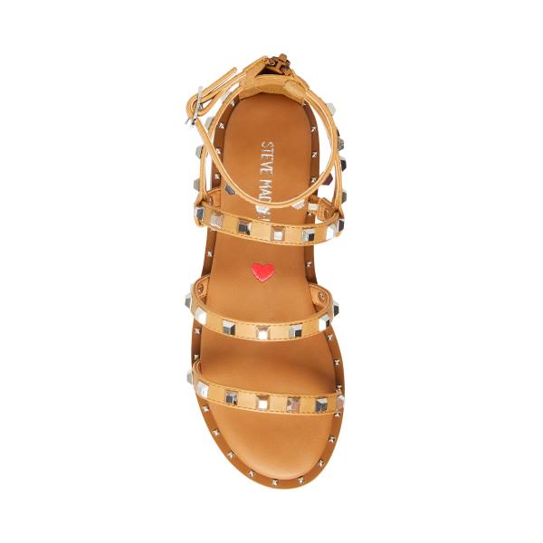 Steve Madden Jtravel Tan Kids' Sandals Brown | SM-610PG